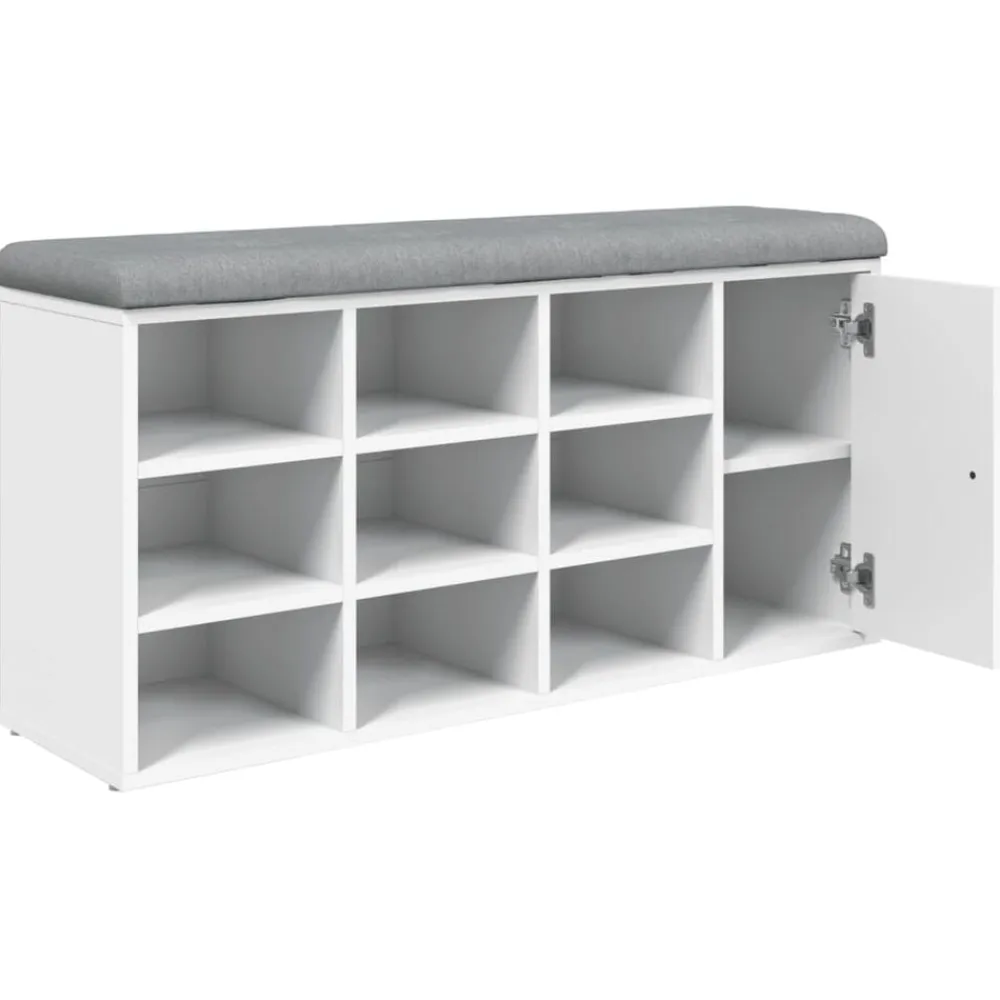 vidaXL Zapatero madera de ingeniería 102x32x50 cm Blanco New