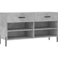 vidaXL Zapatero madera de ingeniería gris hormigón 102x35x55 cm Gris hormigón Sale