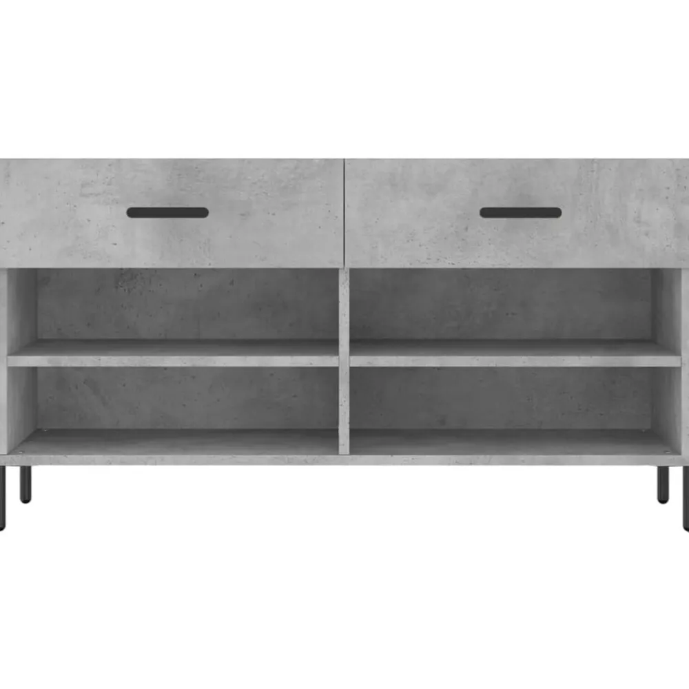 vidaXL Zapatero madera de ingeniería gris hormigón 102x35x55 cm Gris hormigón Sale