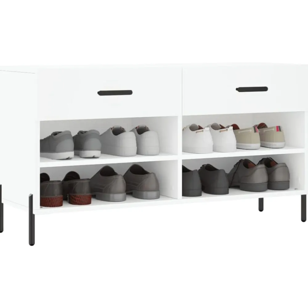 vidaXL Zapatero madera de ingeniería 102x35x55 cm Blanco Best