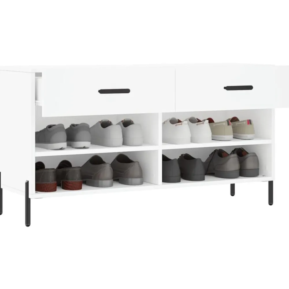 vidaXL Zapatero madera de ingeniería 102x35x55 cm Blanco Best