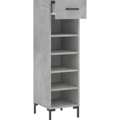 vidaXL Productos Del Hogar-Zapatero madera de ingeniería gris hormigón 30x35x105 cm