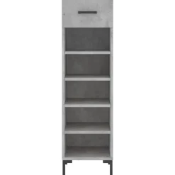 vidaXL Productos Del Hogar-Zapatero madera de ingeniería gris hormigón 30x35x105 cm