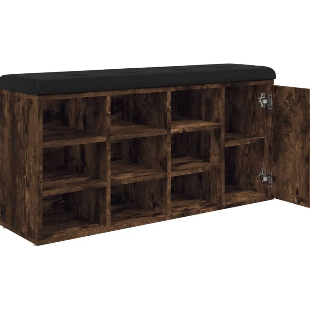 vidaXL Bancos-Zapatero madera de ingeniería 102x32x50 cm