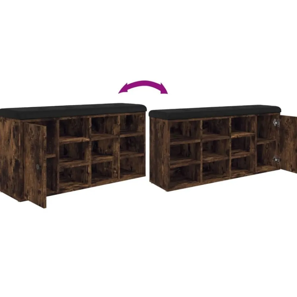 vidaXL Bancos-Zapatero madera de ingeniería 102x32x50 cm