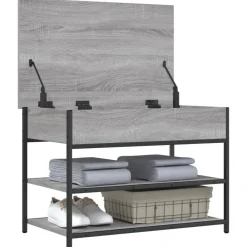 vidaXL Zapatero madera de ingeniería 70x42,5x50 cm Gris sonoma New