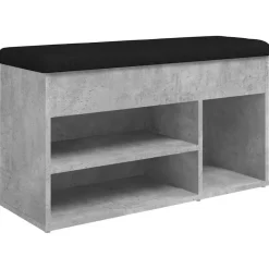 vidaXL Zapatero madera de ingeniería gris hormigón 82x32x45,5 cm Gris hormigón New