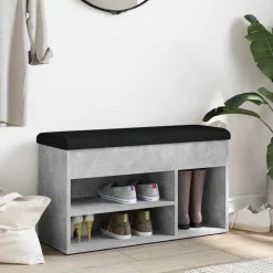 vidaXL Zapatero madera de ingeniería gris hormigón 82x32x45,5 cm Gris hormigón New