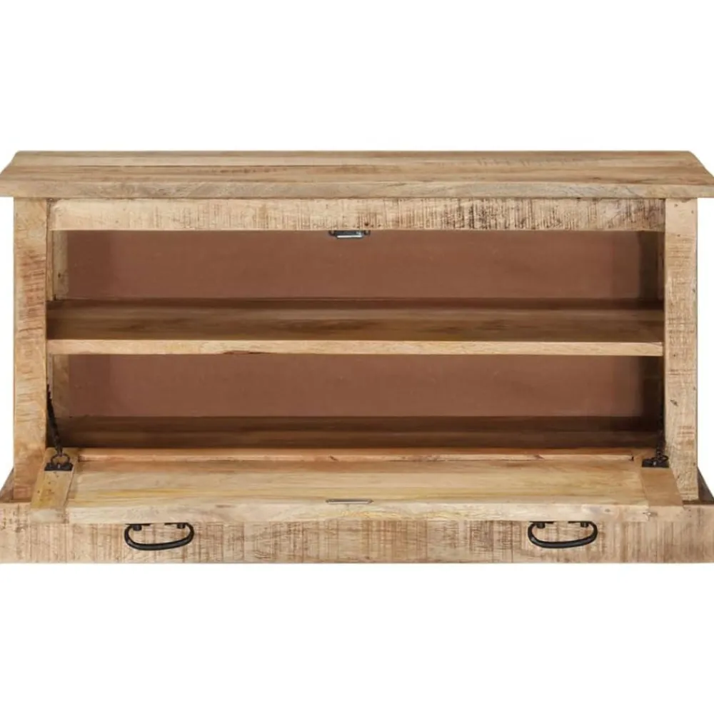 vidaXL Zapatero madera de mango maciza 85x40x45 cm Discount
