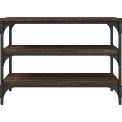vidaXL Bancos-Zapatero madera de ingeniería roble marrón 70x38,5x49 cm