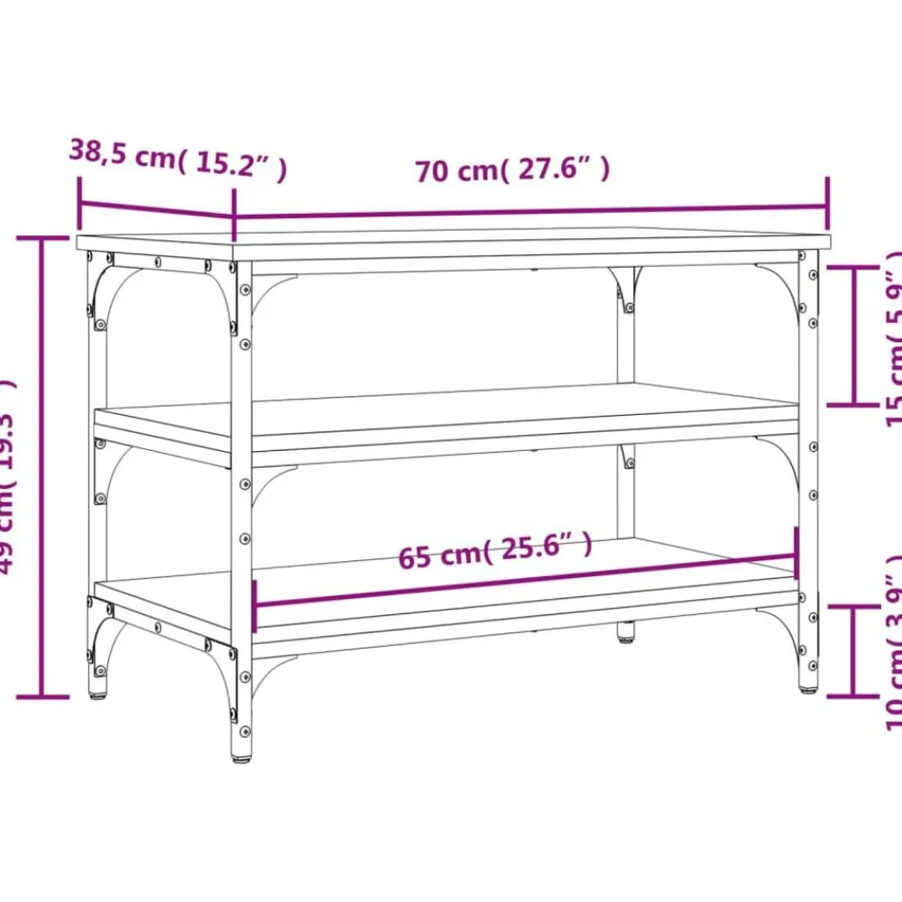 vidaXL Bancos-Zapatero madera de ingeniería roble marrón 70x38,5x49 cm