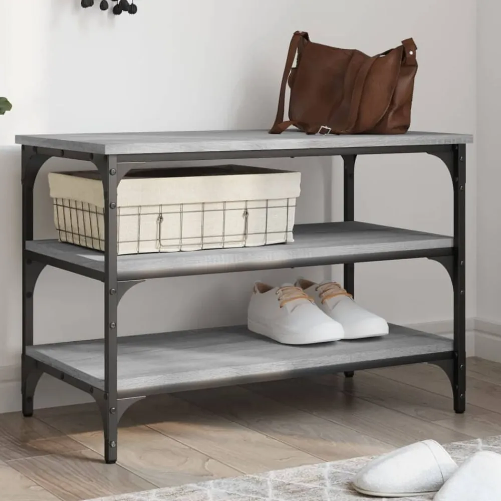 vidaXL Bancos-Zapatero madera de ingeniería 70x38,5x49 cm