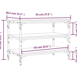vidaXL Bancos-Zapatero madera de ingeniería 70x38,5x49 cm