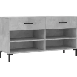 vidaXL Zapatero madera de ingeniería gris hormigón 102x35x55 cm Gris hormigón