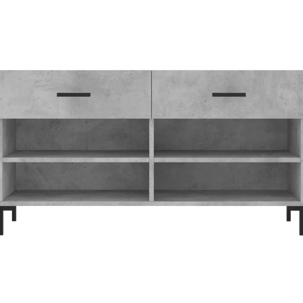 vidaXL Zapatero madera de ingeniería gris hormigón 102x35x55 cm Gris hormigón