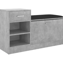 vidaXL Productos Del Hogar-Zapatero madera de ingeniería gris hormigón 94,5x31x57 cm