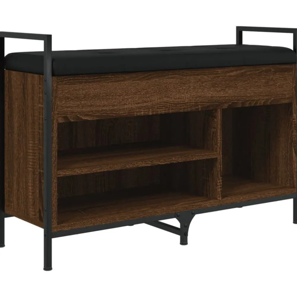 vidaXL Zapatero madera de ingeniería marrón roble 85,5x32x57,5cm Marrón roble New