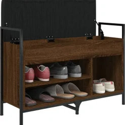 vidaXL Zapatero madera de ingeniería marrón roble 85,5x32x57,5cm Marrón roble New