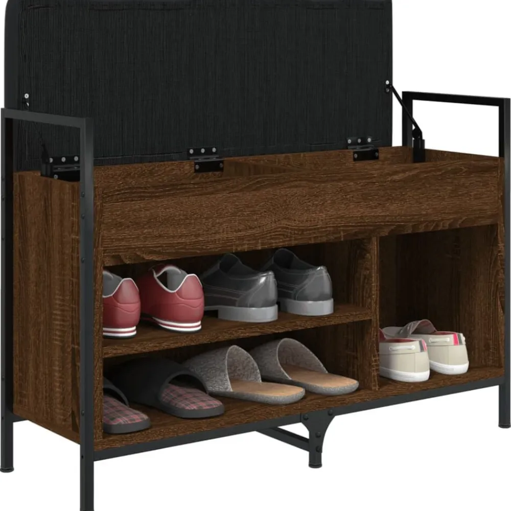 vidaXL Zapatero madera de ingeniería marrón roble 85,5x32x57,5cm Marrón roble New
