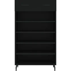 vidaXL Zapatero madera de ingeniería 60x35x105 cm Negro Clearance