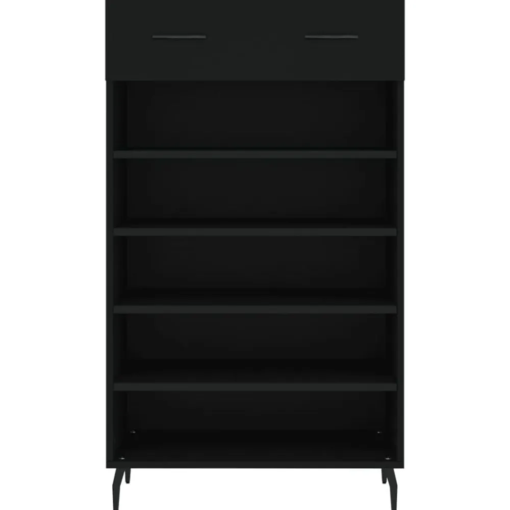 vidaXL Zapatero madera de ingeniería 60x35x105 cm Negro Clearance