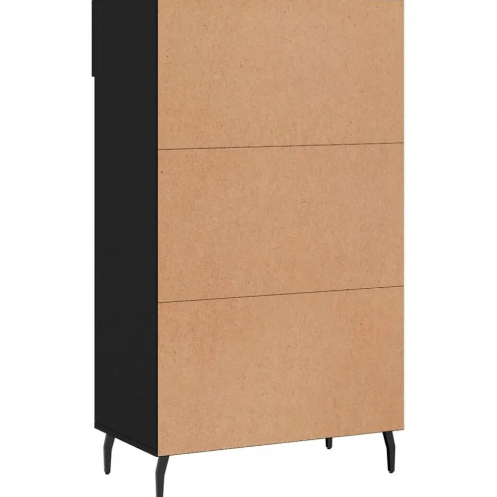 vidaXL Zapatero madera de ingeniería 60x35x105 cm Negro Clearance