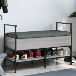 vidaXL Zapatero madera de ingeniería 85,5x42x57,5 cm Gris sonoma Sale