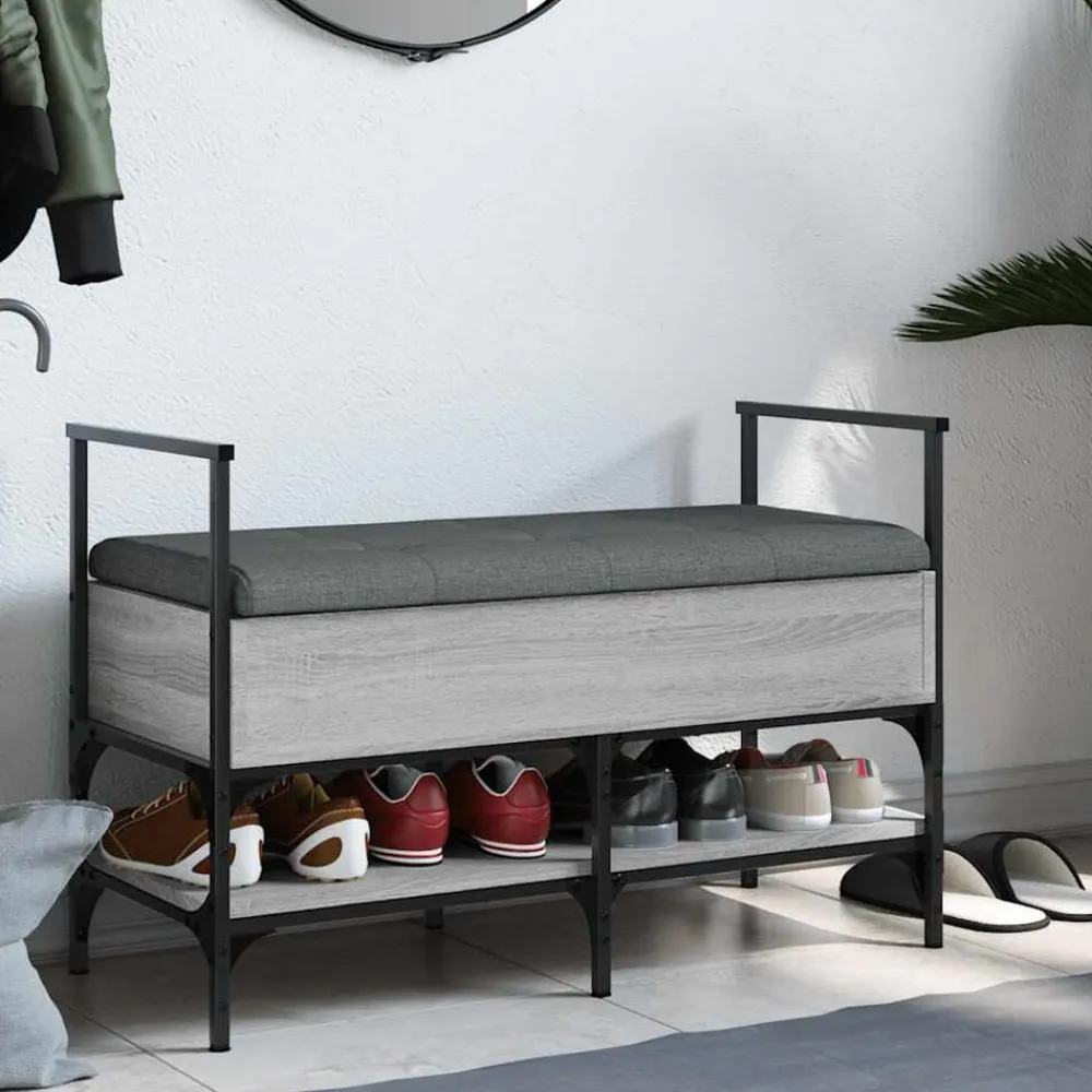 vidaXL Zapatero madera de ingeniería 85,5x42x57,5 cm Gris sonoma Sale
