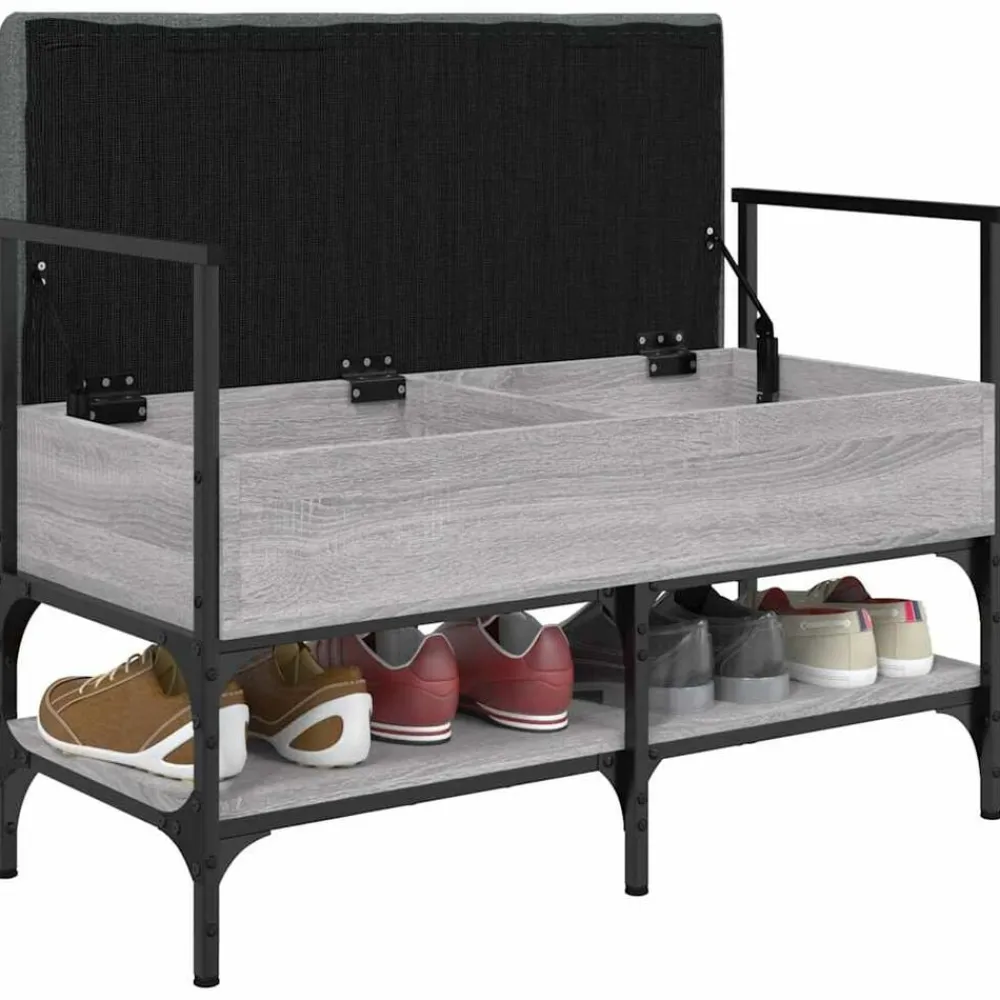 vidaXL Zapatero madera de ingeniería 85,5x42x57,5 cm Gris sonoma Sale