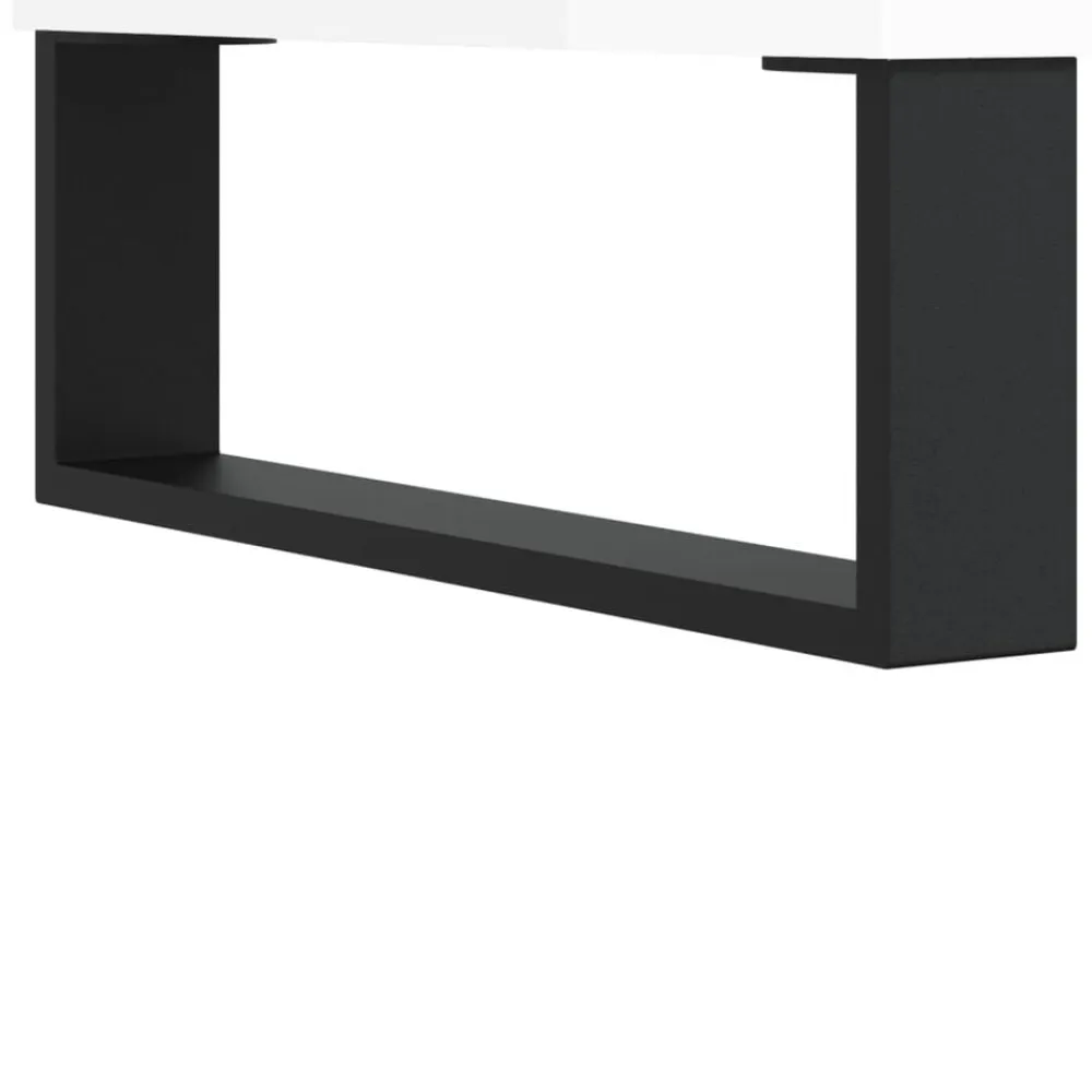vidaXL Zapatero madera de ingeniería blanco brillo 102x35x55 cm Blanco brillante Hot