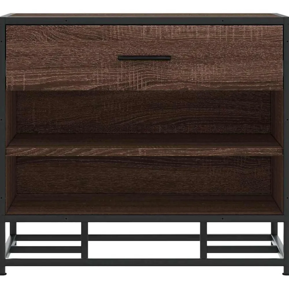 vidaXL Bancos-Zapatero madera de ingeniería roble marrón 60x40x53,5 cm