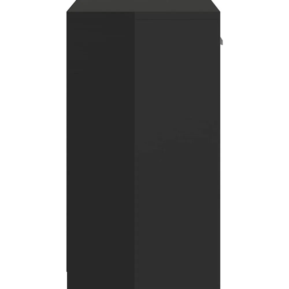 vidaXL Zapatero madera de ingeniería negro brillo 94,5x31x57 cm negro brillante
