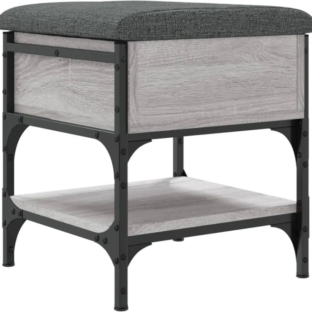 vidaXL Zapatero madera de ingeniería 42x42x45 cm Gris sonoma Discount