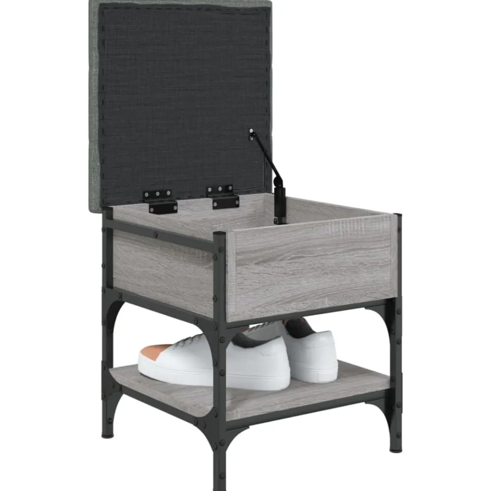 vidaXL Zapatero madera de ingeniería 42x42x45 cm Gris sonoma Discount