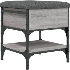 vidaXL Zapatero madera de ingeniería 42x42x45 cm Gris sonoma Discount