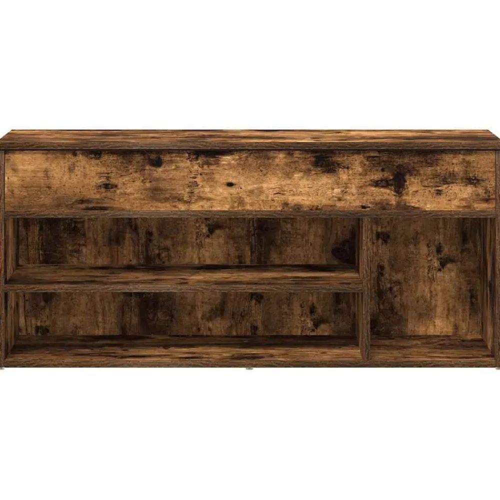 vidaXL Zapatero madera de ingeniería 102x30,5x45cm Roble ahumado Clearance