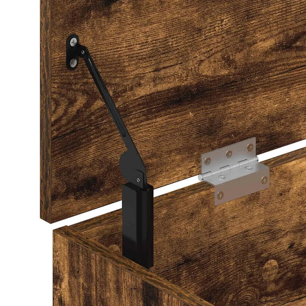 vidaXL Zapatero madera de ingeniería 102x30,5x45cm Roble ahumado Clearance