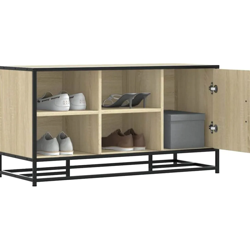 vidaXL Zapatero madera de ingeniería 100x40x53,5 cm Roble Sonoma Discount