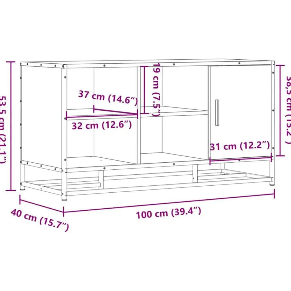 vidaXL Zapatero madera de ingeniería 100x40x53,5 cm Roble Sonoma Discount