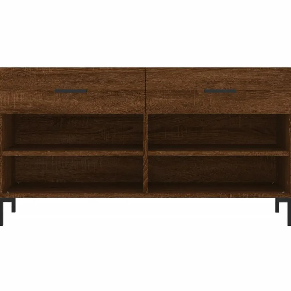 vidaXL Zapatero madera de ingeniería marrón roble 102x35x55 cm Marrón roble Best