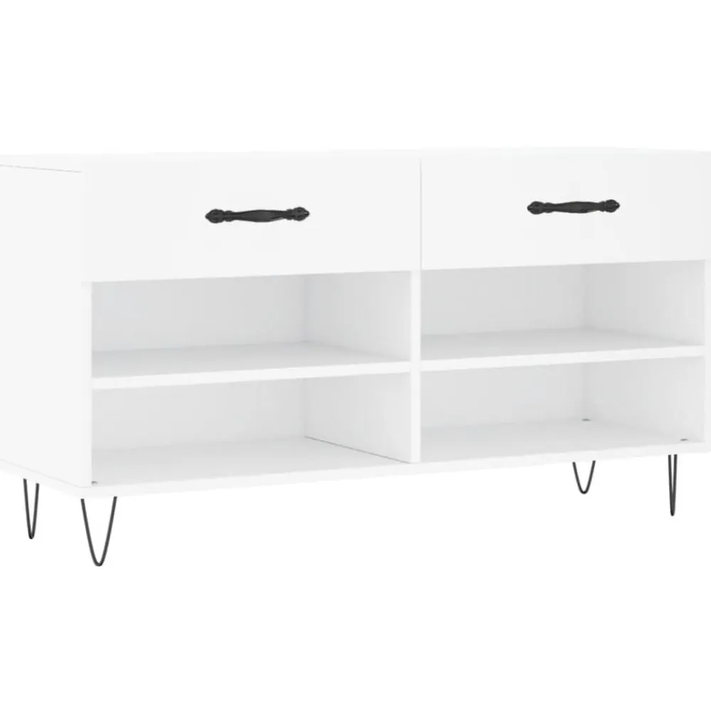 vidaXL Zapatero madera de ingeniería 102x35x55 cm Blanco Online