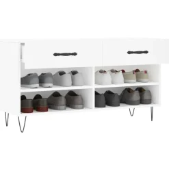 vidaXL Zapatero madera de ingeniería 102x35x55 cm Blanco Online