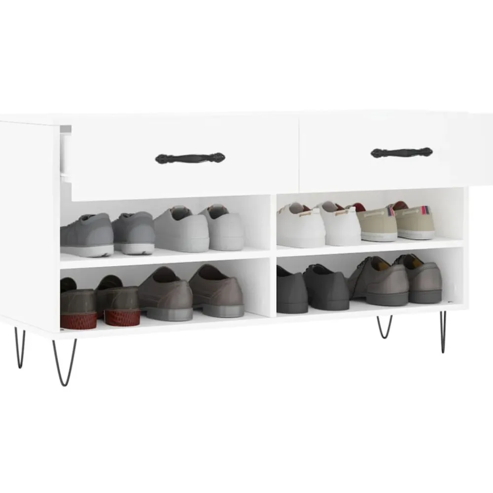 vidaXL Zapatero madera de ingeniería 102x35x55 cm Blanco Online