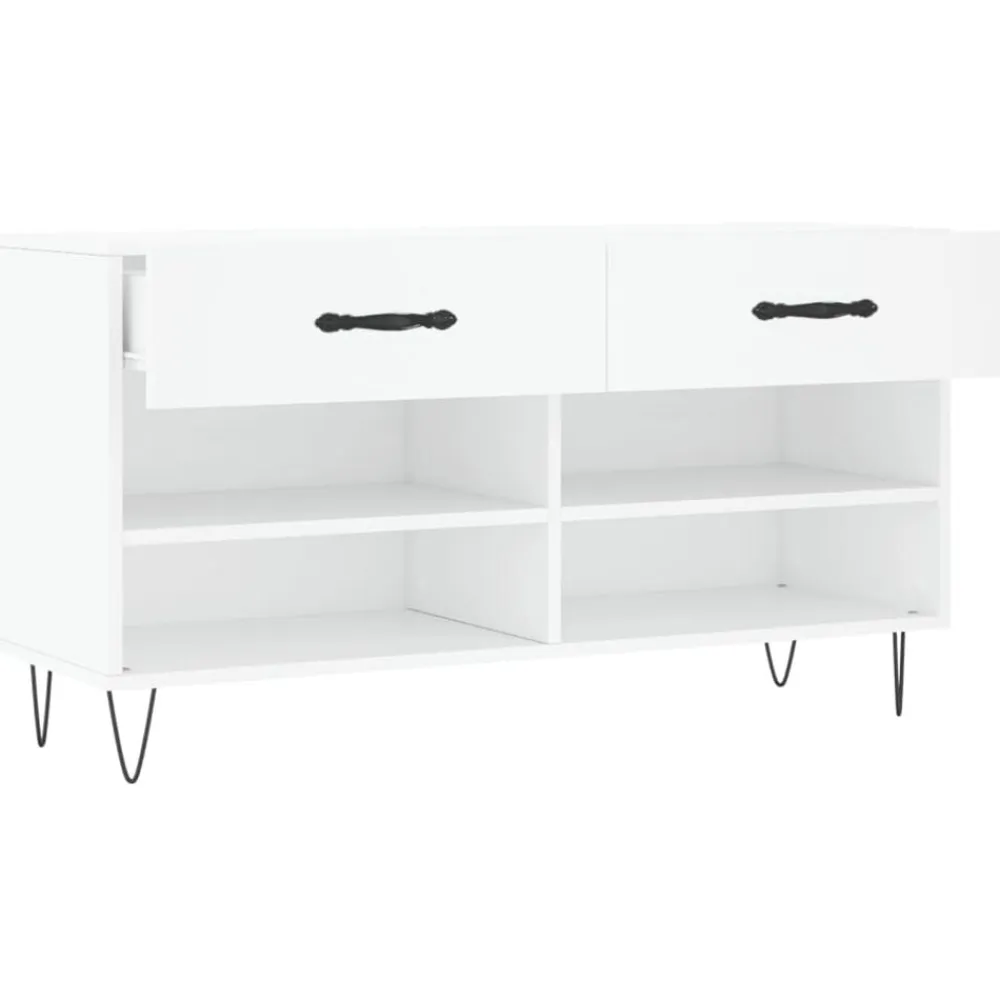vidaXL Zapatero madera de ingeniería 102x35x55 cm Blanco Online