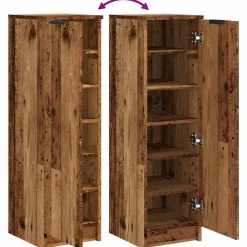 vidaXL Productos Del Hogar-Zapatero madera de ingeniería envejecida 29,5x35x100,5cm