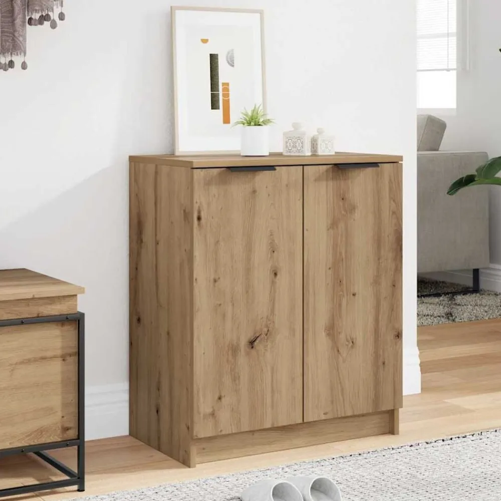 vidaXL Zapatero madera de ingeniería roble artisian 59x35x70 cm Roble artisan New