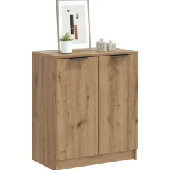 vidaXL Zapatero madera de ingeniería roble artisian 59x35x70 cm Roble artisan New