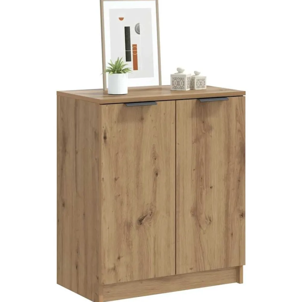 vidaXL Zapatero madera de ingeniería roble artisian 59x35x70 cm Roble artisan New