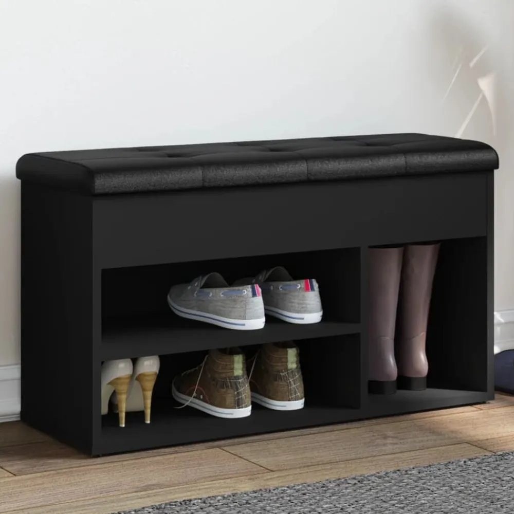 vidaXL Bancos-Zapatero madera de ingeniería 82x32x45,5 cm