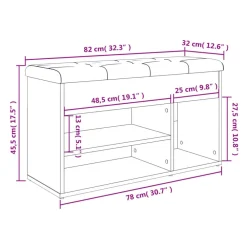 vidaXL Bancos-Zapatero madera de ingeniería 82x32x45,5 cm